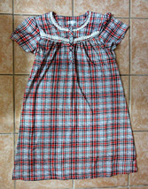 Secret Treasures Plaid Nightgown Pajama Womens Size M 8-10 Short Sleeve - £11.65 GBP