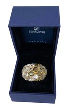 Swarovski Cinderella Ring Chocolate &amp; Clear Crystals Size 7 Sparkle &amp; Bling - $106.82
