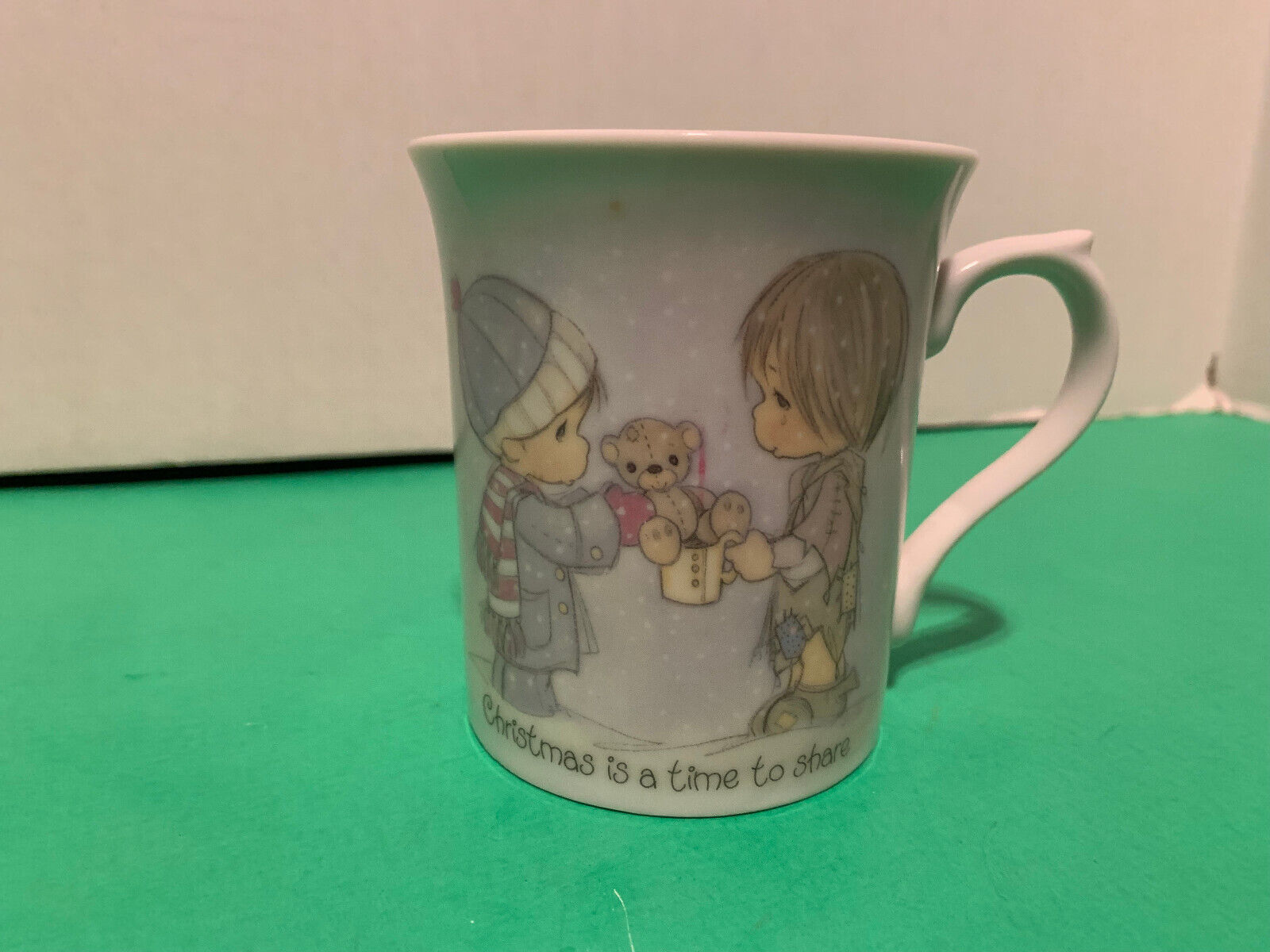 Vintage 1984 Precious Moments "Christmas is a time to share" Ceramic Coffee Mug - $5.99