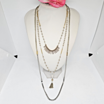 Stella &amp; Dot Necklace Gold Tone Multi Chain Convertible Boho Necklace - $29.95