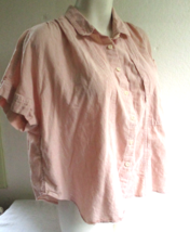 Madewell (Re)sponsible Seamed Hilltop Shirt Womens Medium Cropped Cotton... - $18.99