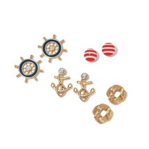 Avon Nautical 4 Pair Earring Set (Goldtone) ~ New Sealed!!! - £12.69 GBP