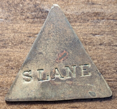 Slane H. Rice Maker Dayton, Ohio Unique Triangle Shape Brass Trade Token - $19.70