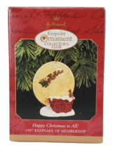 Hallmark Keepsake Ornament Happy Christmas to All Santa &amp; Sleigh KOC Club 1997 - £5.50 GBP