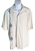 PRONTO-UOMO Men&#39;s Short Sleeve Button Down Silk Shirt White Xl - £11.59 GBP