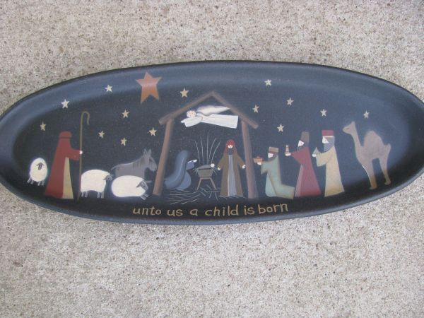  31513-Nativity Tray Unto Us a Child is Born  - £14.96 GBP