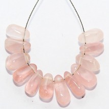 53.50cts Natural Rose Quartz Smooth Drop Beads Loose Gemstones 8x4mm to 9x5mm - $7.78