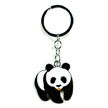 Giant Panda Bear Keychain Metal Enamel Key Chain Ring 3.5&quot; Charm New Gift Wwf - £6.37 GBP