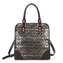 Retro Handmade Embossing  Handbags 2022 New Leather Large Capacity Women Bag Vin - £79.25 GBP