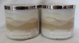 White Barn Bath &amp; Body Works 3-wick Scented Candle Set Lot 2 Coconut Sandalwood - £55.90 GBP