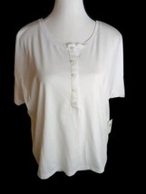 NWT BANANA REPUBLIC M WHITE SHIRT SUPIMA COTTON SHORT SLEEVES BUTTONS - £23.74 GBP