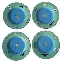 x4 Brushes Hand painted K.I.C Starfish Dinner Plate Nautical Beach SEE CONDITION - £38.91 GBP
