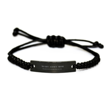 Lovely Army Mom Black Rope Bracelet,  My mom&#39;s love is stronger than any army, G - £19.74 GBP