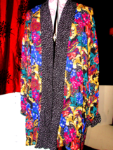 MODIANO WOMAN cascade JACKET open front long sleeve multicolor nylon XL (45) - £10.82 GBP