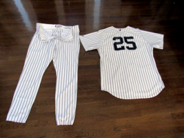 Joe Pepitone # 25 2013 Ny Yankees Ot Signed Auto Game Used Jersey &amp; Pants Mears - £934.84 GBP