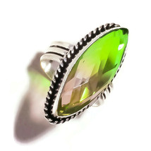 Bi Color Tourmaline Gemstone 925 Silver Overlay Handmade Rope Bezel Ring US-9.25 - £9.55 GBP