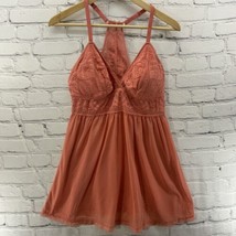 Auden Intimates Womens Sz L Teddie Night Lingerie Peach Orange Padded - £15.68 GBP