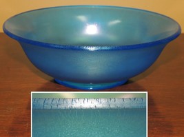Fenton 6.5&quot;x 2&quot; Celeste Blue Iridescent Stretch Glass Bowl onion skin - £15.87 GBP