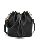 Color: Black - Vintage Fashion Small Women Leather Bucket Bag Handbag Ta... - £15.30 GBP