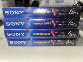 SONY Premium Grade Blank VHS Tapes 6 Hour T-120VF - 4 Brand New Sealed - £11.15 GBP