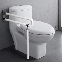 Nisorpa Foldable Toilet Grab Bar Flip Up Handicap Grab Bars Rails Non-Slip Nylon - £72.73 GBP