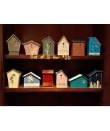 Set of 5 Miniature birdhouses (3x2x1 inches)  or (1.5x1.0x.5 inches) bir... - $27.23 CAD