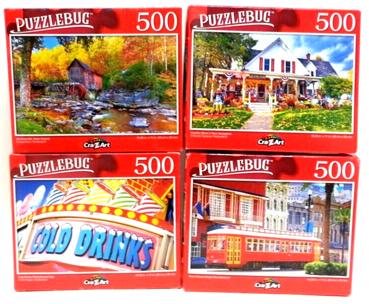 Primary image for ( Lot 4 ) Puzzlebug 500 Piece Puzzle/Box Jigsaw Puzzles All Brand New SEALED Box