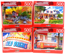 ( Lot 4 ) Puzzlebug 500 Piece Puzzle/Box Jigsaw Puzzles All Brand New SE... - $27.71