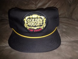 Vtg Brown Golden Nugget Las Vegas Snapback Hat made in usa by american workers - £35.61 GBP