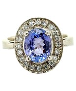 3ctw Tanzanite Solitaire with Diamond Accents 14k White Gold Ring 6.1g S... - $4,900.00