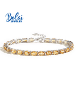 Bracelet for Women S925 Silver Natural Citrine Fine Jewelry Birthday Par... - £82.93 GBP