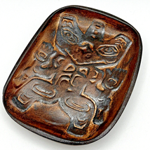 VTG Tribal Haida Bear Clay Dish Tray Handmade Ruth Meechan BC 6&quot; Brown - €21,71 EUR