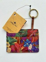 Patricia Nash Summer Florals Key Chain Card Holder Wallet Varenna Leather - $64.32