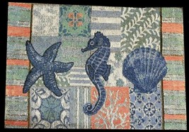 Starfish Sea Horse Shell Placemats 13x18 Set of 4 Tapestry Beach Summer ... - $34.18