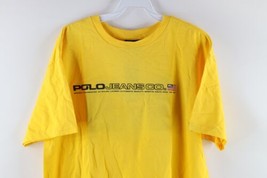 NOS Vintage 90s Ralph Lauren Mens Large Spell Out Flag Surfing T-Shirt Yellow - £55.42 GBP