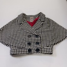 F21 Youth Girls Black & White Wool Blend Buttons Crop Blazer Jacket Size Medium  image 14