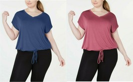 Ideology Plus Size Drawstring-Hem Top, MSRP $34 - £11.01 GBP