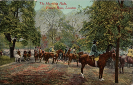Hyde Park London England Rotten Row Equestrian Riding Horse Sidesaddle Postcard - £11.35 GBP