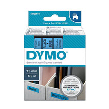 Dymo D1 Tape Label 12mmx7m - Black on Blue - £38.86 GBP