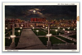 Civic Center Night View Denver Colorado CO UNP  WB  Postcard R11 - £3.02 GBP