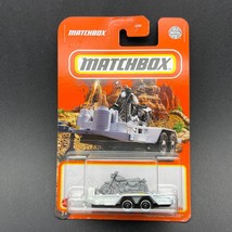 Matchbox MBX Motorcycle Cycle Bike Trailer White Diecast 1/64 Scale #98/100 - $8.79
