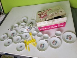 Miniature China Tea Set 6 Cups &amp; Saucers, Tea Pot, Sugar, Creamer &quot;Japan&quot;   VTG - $40.02