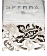 Sferra Saxon Standard Sham Grey Floral Embroidery 460TC Cotton Percale I... - $134.50