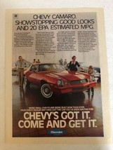 1980 Chevy Camaro Car  Vintage Print Ad pa8 - $9.89