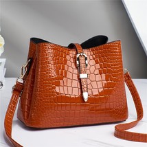 Women&#39;s Bag -Style Bright Leather Stone Pattern Shoulder Crossbody Bucket  Handb - £29.57 GBP