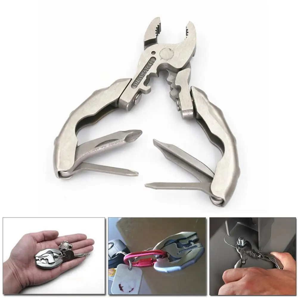 Multifunctional 9 In 1 Keychain Plier Screwdriver Pocket Tools Outdoor Camping M - £168.37 GBP