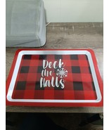 Christmas Red And Black Plaid Serving Tray, Plastic. Deck the halls-Bran... - €12,18 EUR