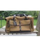 Vintage Polo Ralph Lauren Large Brown Coated Canvas &amp; Duffel Bag Wheeled - $2,048.32 MXN