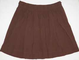 NWT Ann Taylor LOFT Brown Cotton Pleated Short Skirt Lined Size 2 - £13.42 GBP