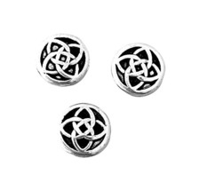 20 Celtic Knot Spacer Beads Antiqued Tibetan Silver 11x4mm Bali Flat Rou... - $6.79